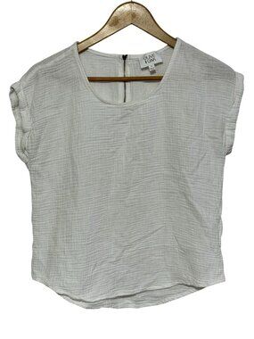 Olive and Oak Short Sleeve Scoop Neck Shirt White Size Medium Lightweight